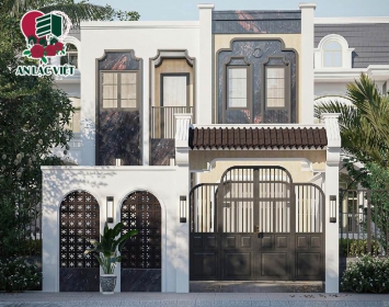 Tư vấn kiến trúc phong thủy, thi công trọn gói nhà phố 2 tầng INDOCHINE , Giồng Chôm, Bến Tre